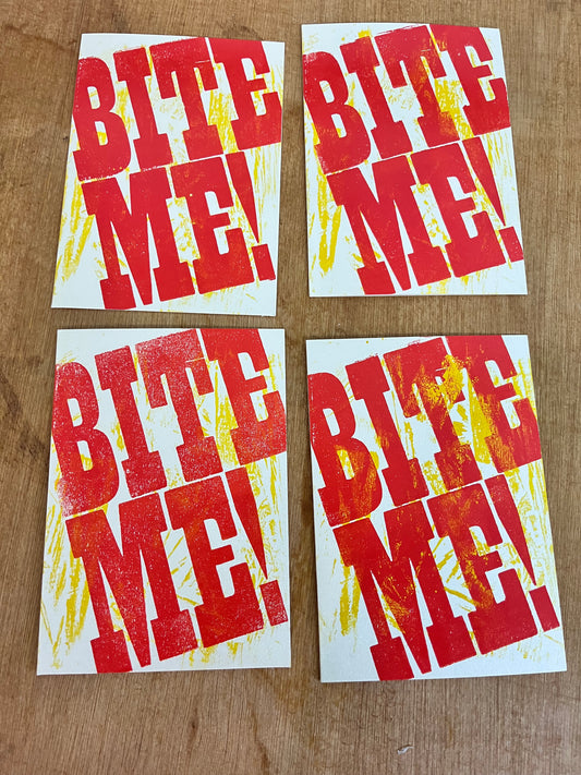 Oh Bite Me! greetings card