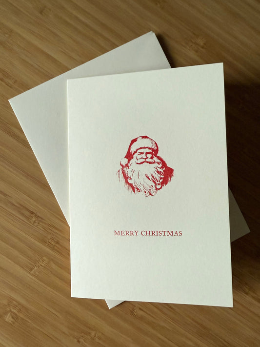Merry Christmas Card - Retro Jolly Santa